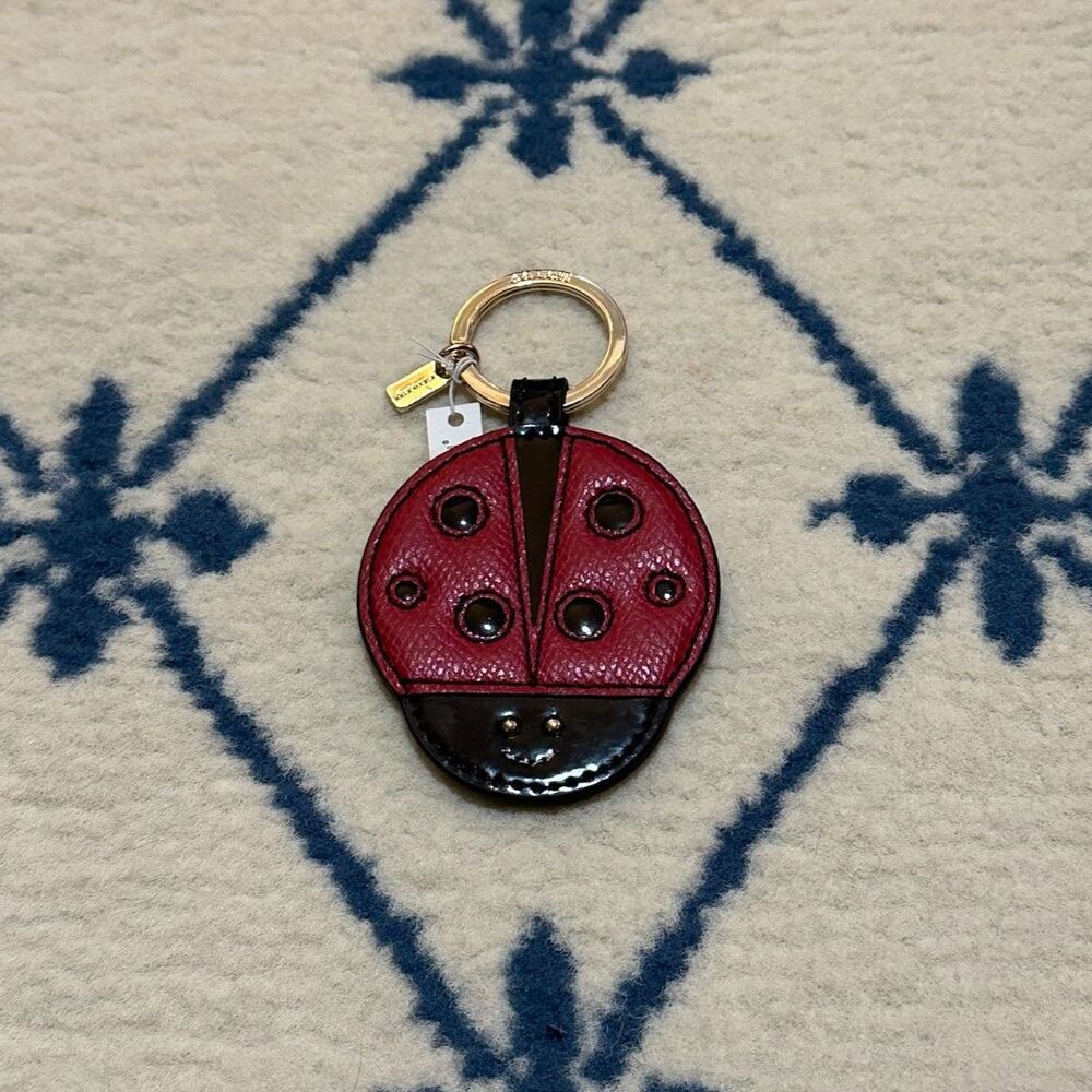 Coach Vintage Y2K Ladybug Keychain Purse Charm Collectible - Red/Black